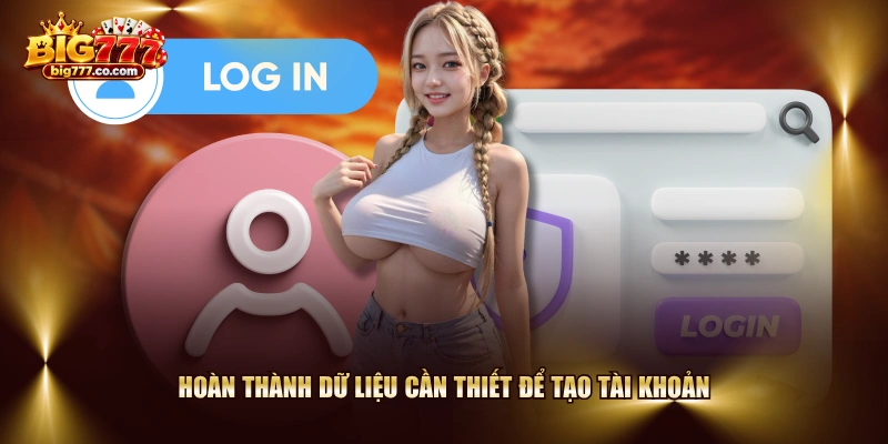 Hoàn thành dữ liệu cần thiết để tạo tài khoản