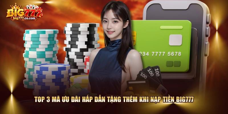 Top 3 mã ưu đãi hấp dẫn tặng thêm khi nạp tiền BIG777